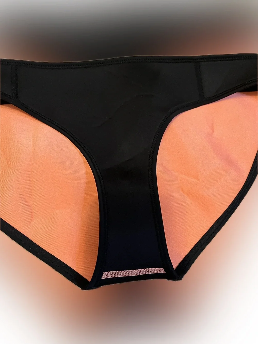 Triangl Poppy Peach Soda Bikini Bottom in Peach & Black size M